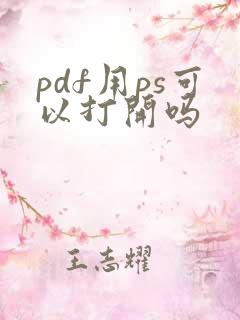 pdf用ps可以打开吗