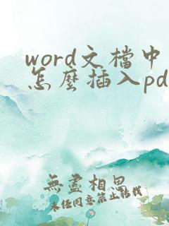 word文档中怎么插入pdf文件