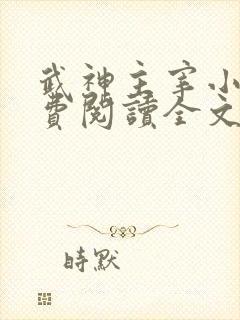 武神主宰小说免费阅读全文无删减