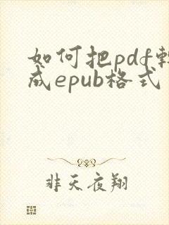 如何把pdf转成epub格式