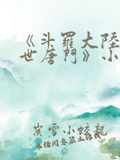 《斗罗大陆2绝世唐门》小说