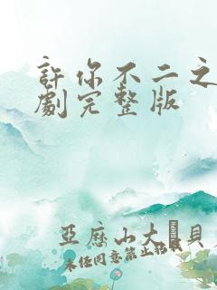 许你不二之臣短剧完整版