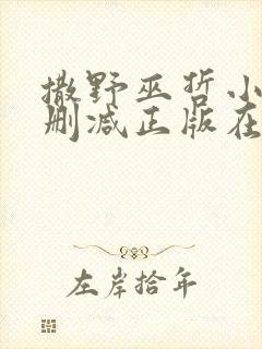 撒野巫哲小说无删减正版在线阅读