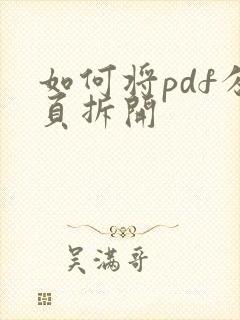 如何将pdf分页拆开