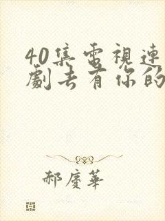 40集电视连续剧去有你的地方