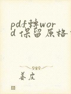 pdf转word 保留原格式