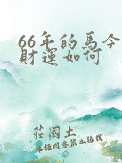 66年的马今年财运如何