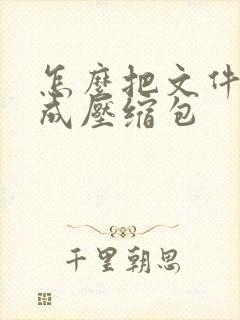 怎么把文件压缩成压缩包