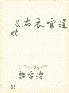 《布衣官道》txt