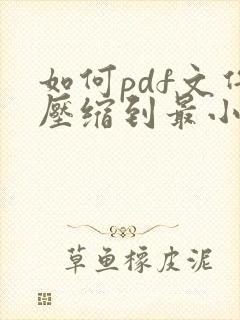 如何pdf文件压缩到最小