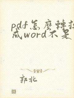 pdf怎么转换成word不是图片