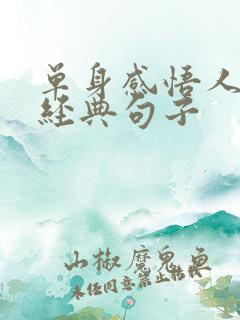 单身感悟人生的经典句子