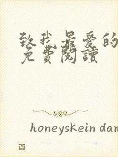 致我最爱的你 免费阅读