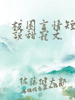 校园言情短篇小说甜宠文