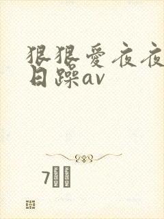 狠狠爱夜夜爽日日躁av