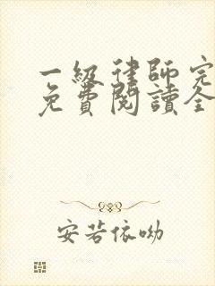 一级律师完整版免费阅读全文