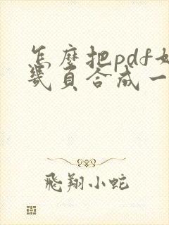 怎么把pdf好几页合成一页