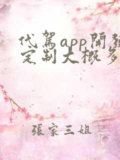 代驾app开发定制大概多少钱