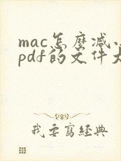 mac怎么减小pdf的文件大小