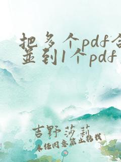 把多个pdf合并到1个pdf文档里