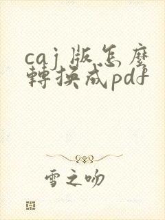 caj 版怎么转换成pdf