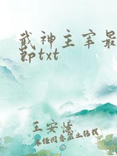 武神主宰最新章节txt