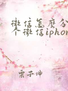 微信怎么分身两个微信iphone