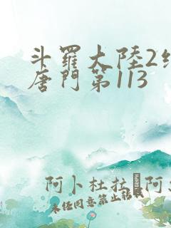 斗罗大陆2绝世唐门第113