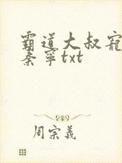 霸道大叔宠甜妻秦宁txt