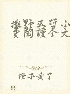 撒野巫哲小说免费阅读全文作者