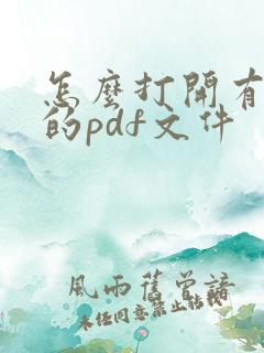 怎么打开有密码的pdf文件