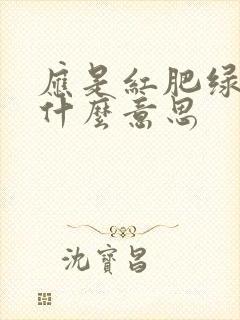 应是红肥绿瘦是什么意思