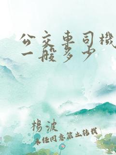 公交车司机工资一般多少