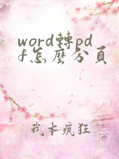 word转pdf怎么分页