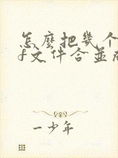 怎么把几个pdf文件合并成一个文件