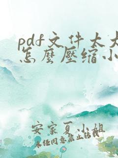 pdf文件太大怎么压缩小一点