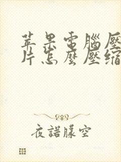苹果电脑压缩图片怎么压缩
