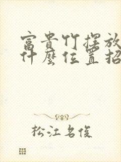富贵竹摆放客厅什么位置招财旺财