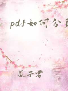 pdf如何分页
