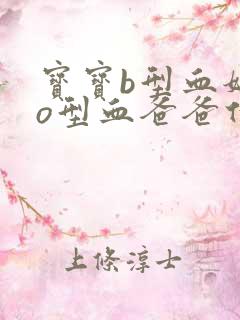 宝宝b型血妈妈o型血爸爸什么血型