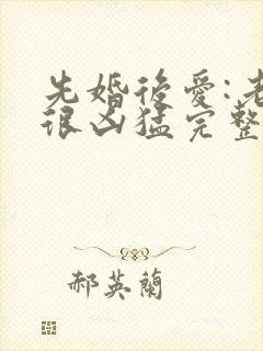 先婚后爱:老公很凶猛完整版免费阅读