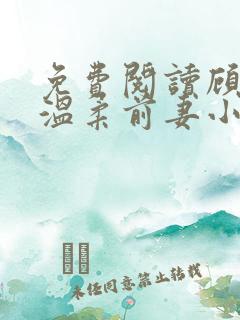免费阅读顾少的温柔前妻小说