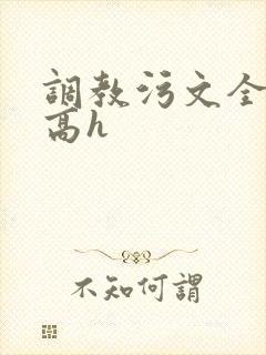 调教污文全文肉高h