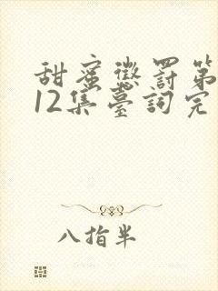 甜蜜惩罚第一季12集台词完整免费观看