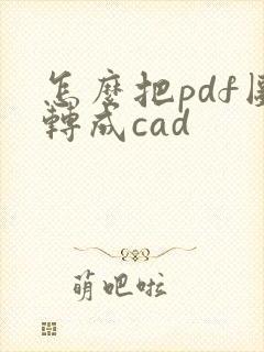 怎么把pdf图转成cad