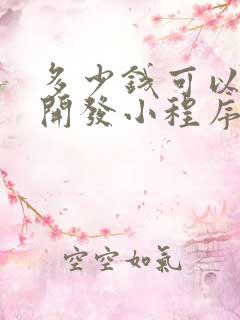 多少钱可以定制开发小程序