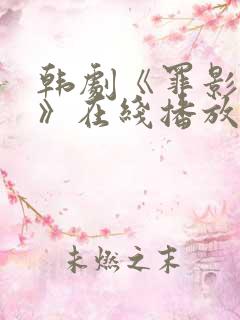 韩剧《罪影权杀》在线播放
