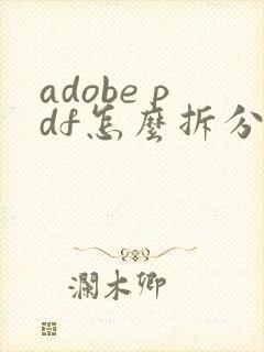 adobe pdf怎么拆分pdf