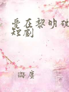 爱在黎明破晓前短剧