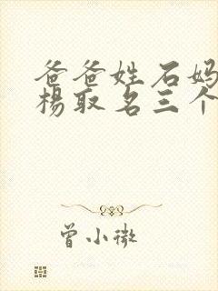 爸爸姓石妈妈姓杨取名三个字